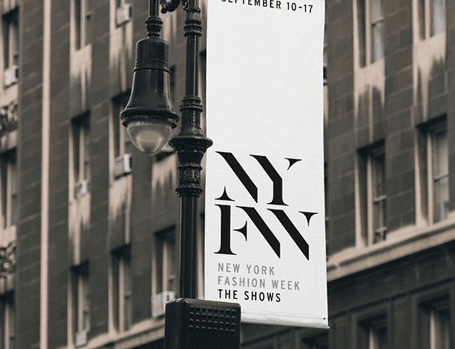 New York Fashion Week street banner